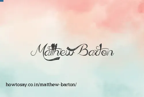 Matthew Barton