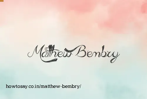Matthew Bembry