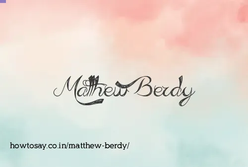 Matthew Berdy