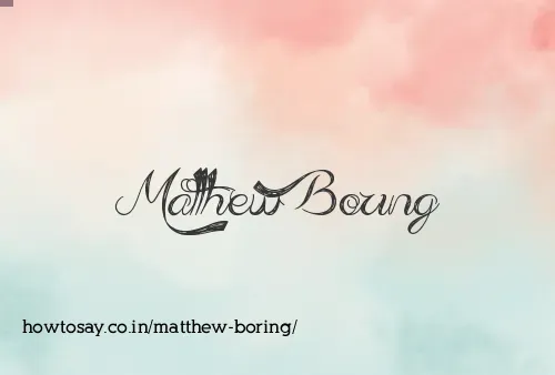 Matthew Boring