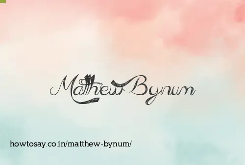 Matthew Bynum