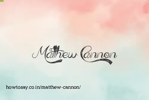 Matthew Cannon