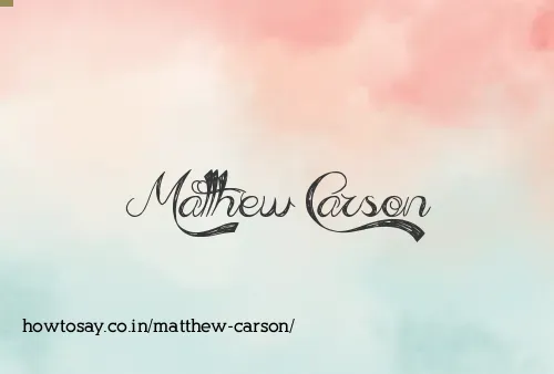 Matthew Carson