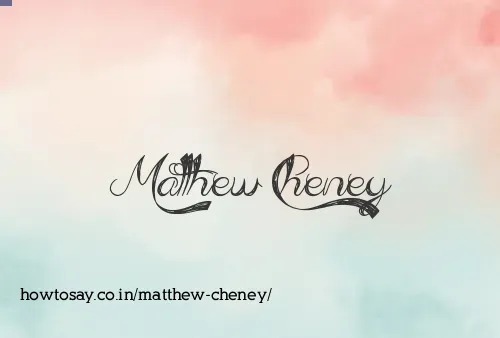 Matthew Cheney