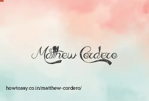 Matthew Cordero