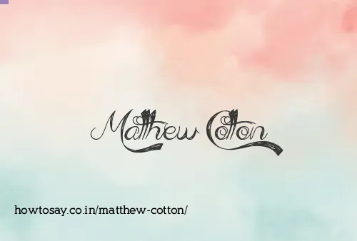 Matthew Cotton