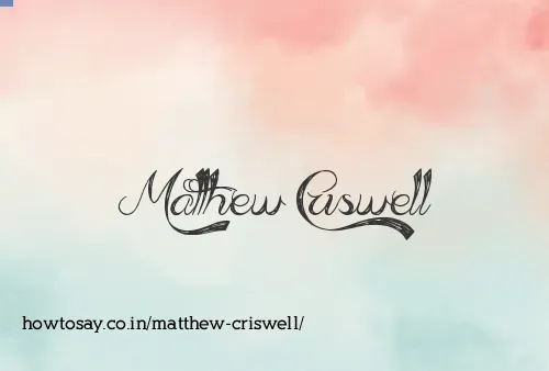 Matthew Criswell