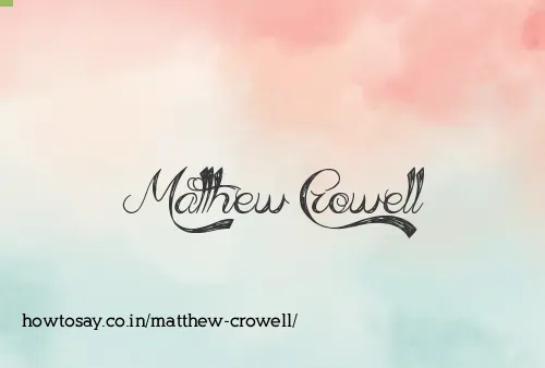 Matthew Crowell