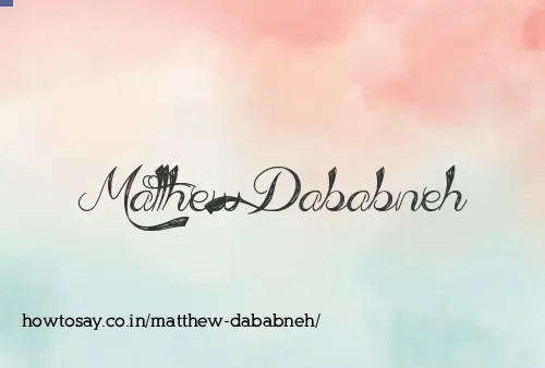 Matthew Dababneh