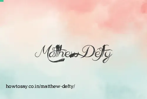 Matthew Defty