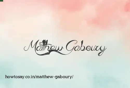Matthew Gaboury