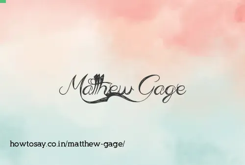 Matthew Gage