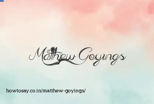 Matthew Goyings
