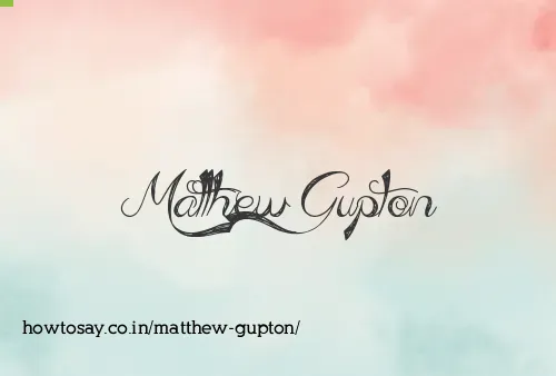 Matthew Gupton