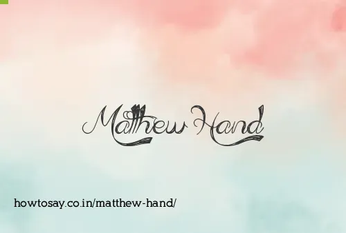 Matthew Hand