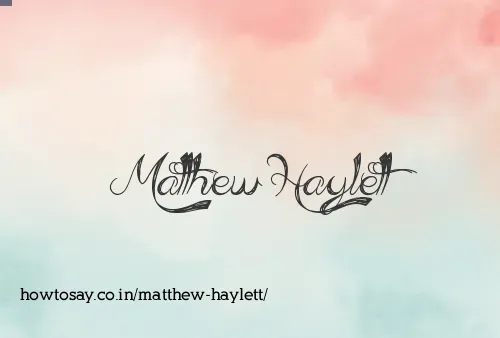 Matthew Haylett