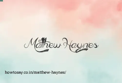 Matthew Haynes