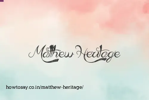 Matthew Heritage