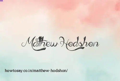 Matthew Hodshon