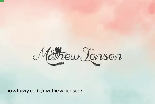 Matthew Ionson
