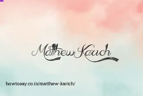 Matthew Karich