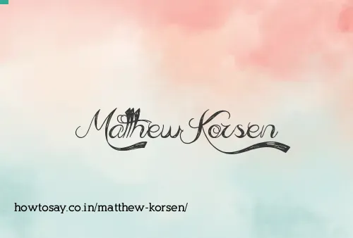 Matthew Korsen