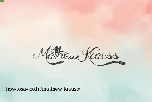 Matthew Krauss