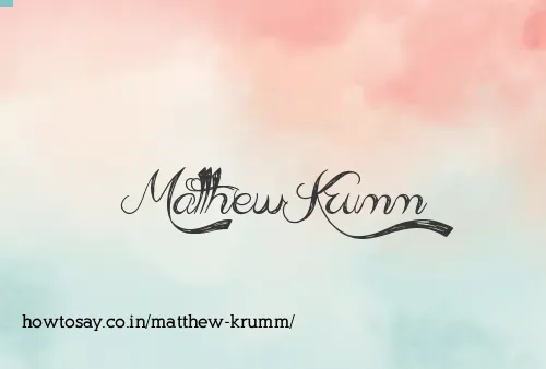 Matthew Krumm