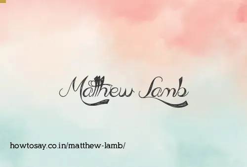 Matthew Lamb
