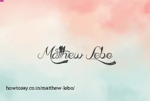 Matthew Lebo