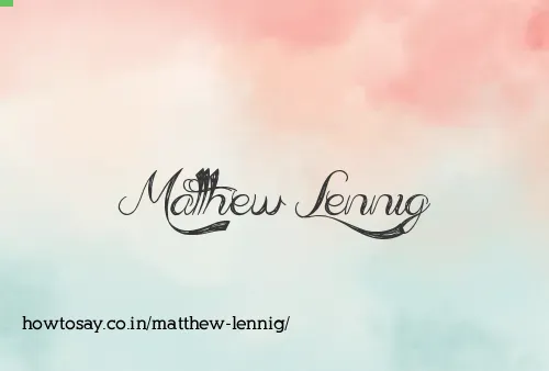 Matthew Lennig