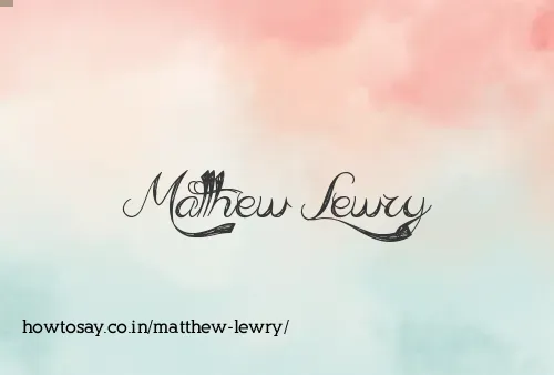 Matthew Lewry