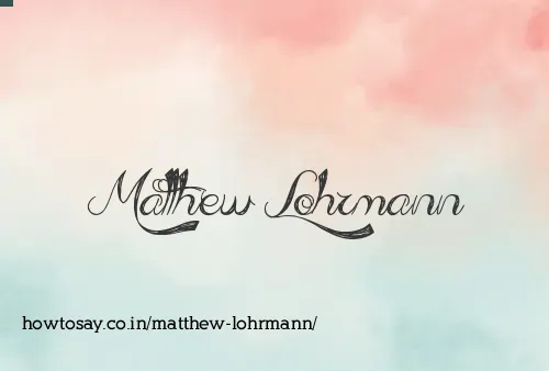 Matthew Lohrmann
