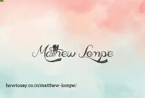 Matthew Lompe