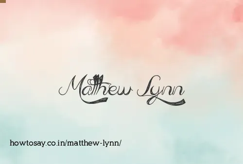 Matthew Lynn