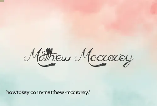 Matthew Mccrorey