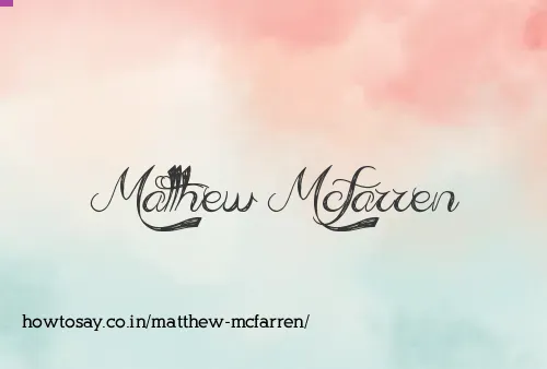 Matthew Mcfarren