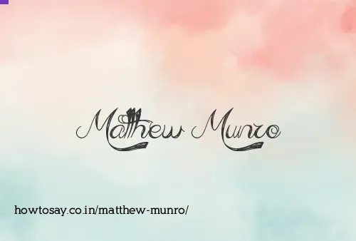 Matthew Munro