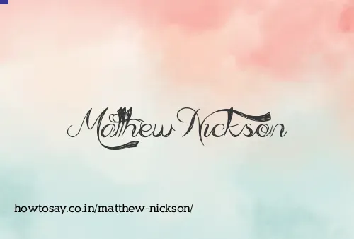 Matthew Nickson