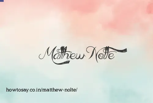 Matthew Nolte