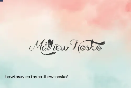 Matthew Nosko