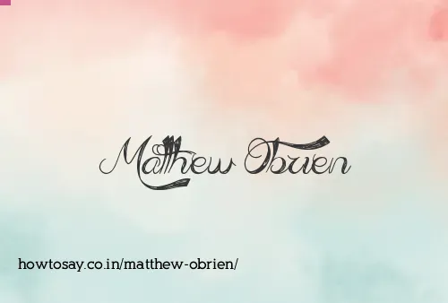 Matthew Obrien