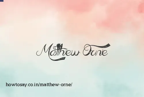Matthew Orne