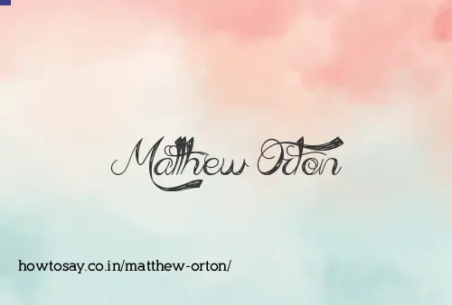 Matthew Orton