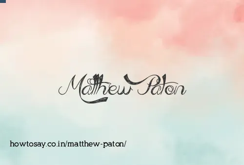 Matthew Paton