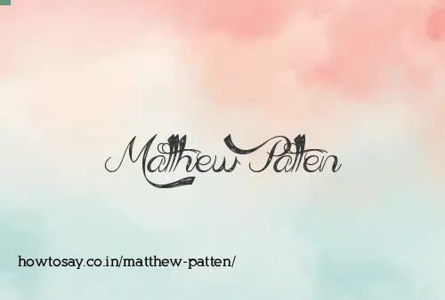 Matthew Patten
