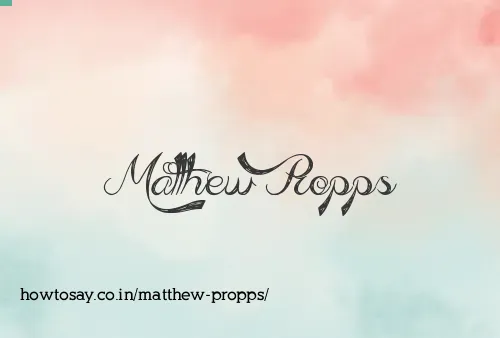 Matthew Propps