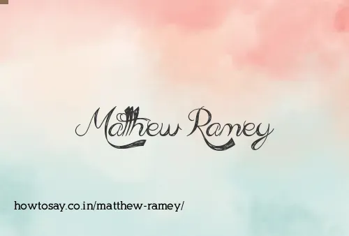 Matthew Ramey