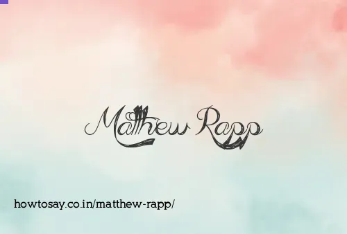 Matthew Rapp