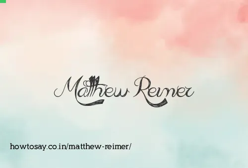 Matthew Reimer